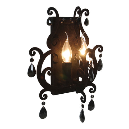 2flg. Wandleuchte "BLACK VELVET" H: 40cm schwarz