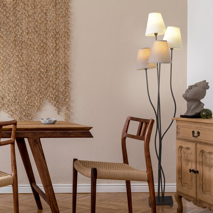 4er Stehleuchte "BOHO" 140cm braun