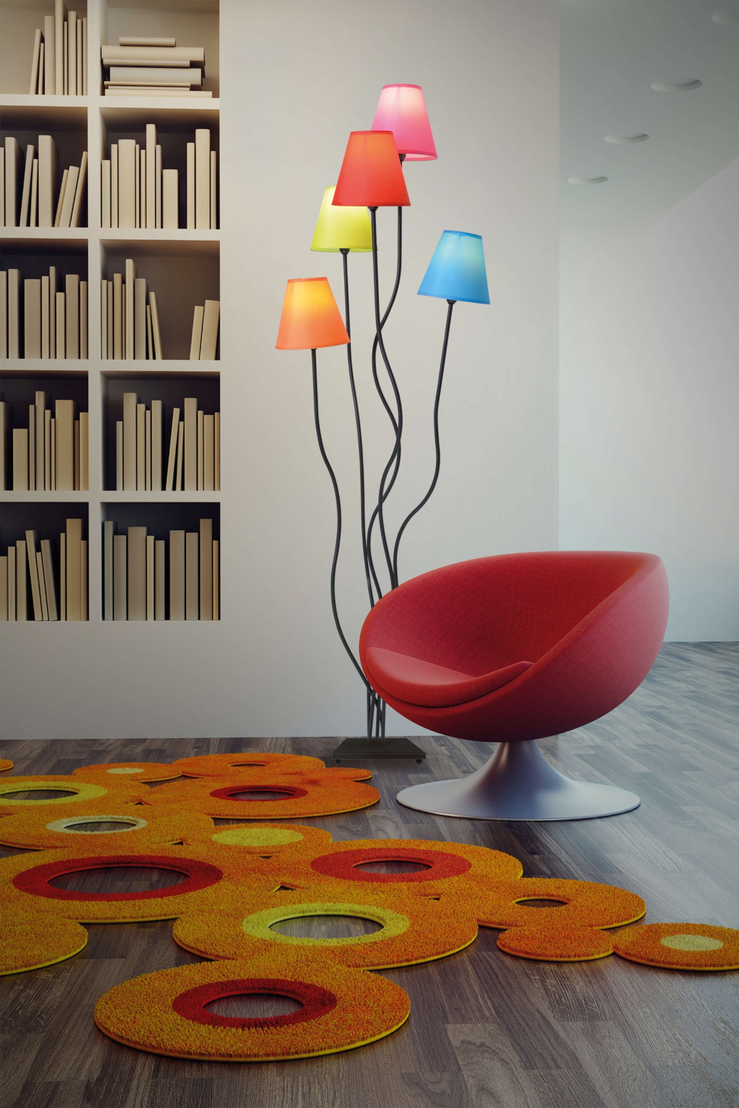 5er Stehleuchte "COLORI" H: 163cm bunt