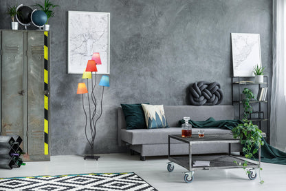 5er Stehleuchte "COLORI" H: 163cm bunt