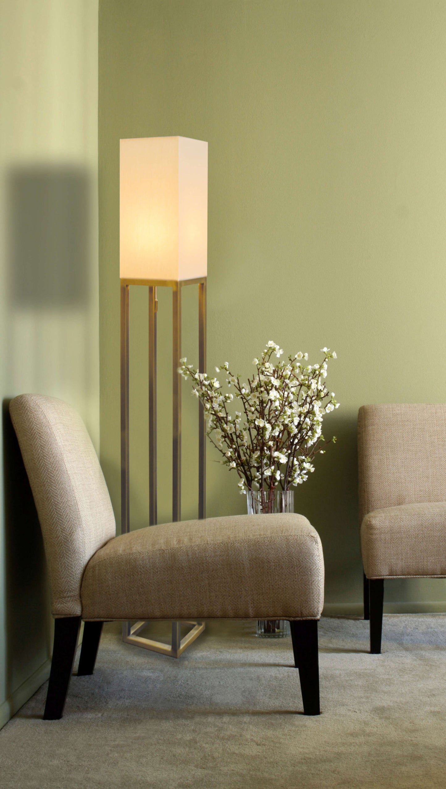 Stehleuchte h: 150cm beige "ALFA"