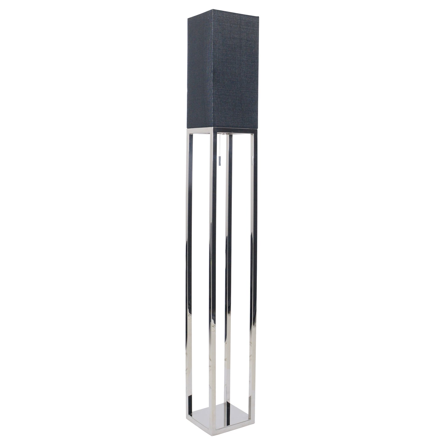 Stehleuchte - Stehleuchte "ALFA" H: 150cm schwarz, Stehlampe im Modern Style, aus Metall, Kunststoff und Textilmaterial in schwarz, 150,5 cm hoch, Ø 19 cm, E27-Fassung  Zugschalter