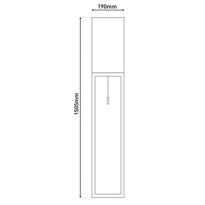 Stehleuchte - Stehleuchte "ALFA" H: 150cm schwarz, Stehlampe im Modern Style, aus Metall, Kunststoff und Textilmaterial in schwarz, 150,5 cm hoch, Ø 19 cm, E27-Fassung  Zugschalter