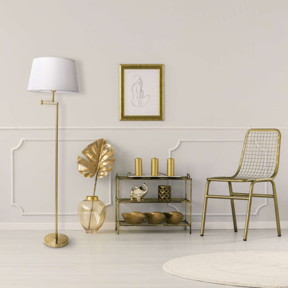 Stehleuchte "BOLOGNA" H:158cm beige/messing