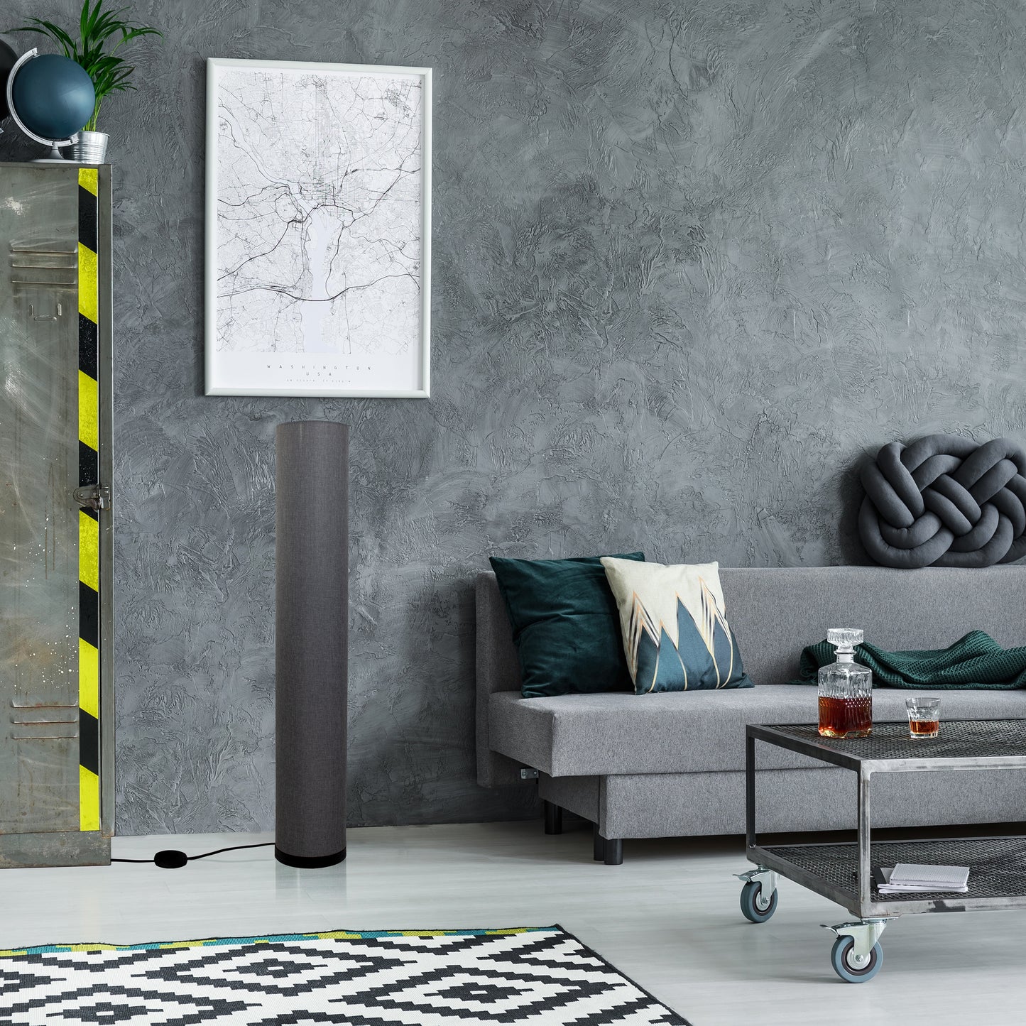 Stehleuchte "BEATE" H: 110cm grau