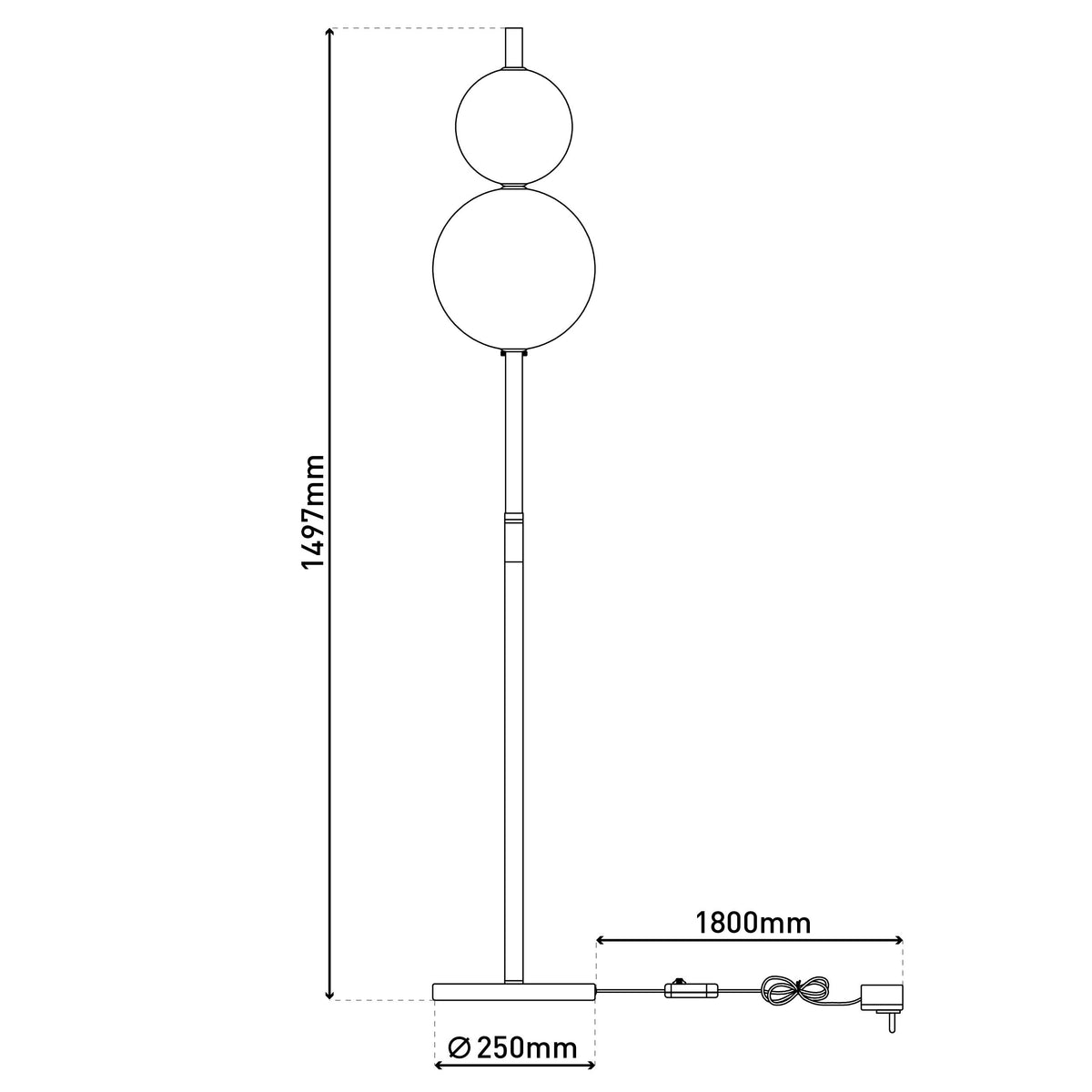 LED Stehleuchte "NOVA" H: 149,7cm chrom