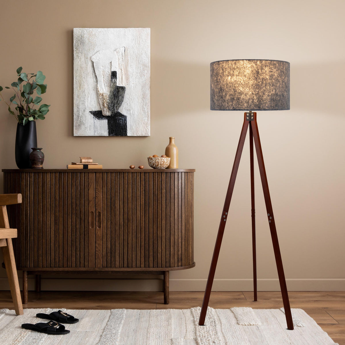 Stehleuchte "FILCO" braun/grau H: 147 cm