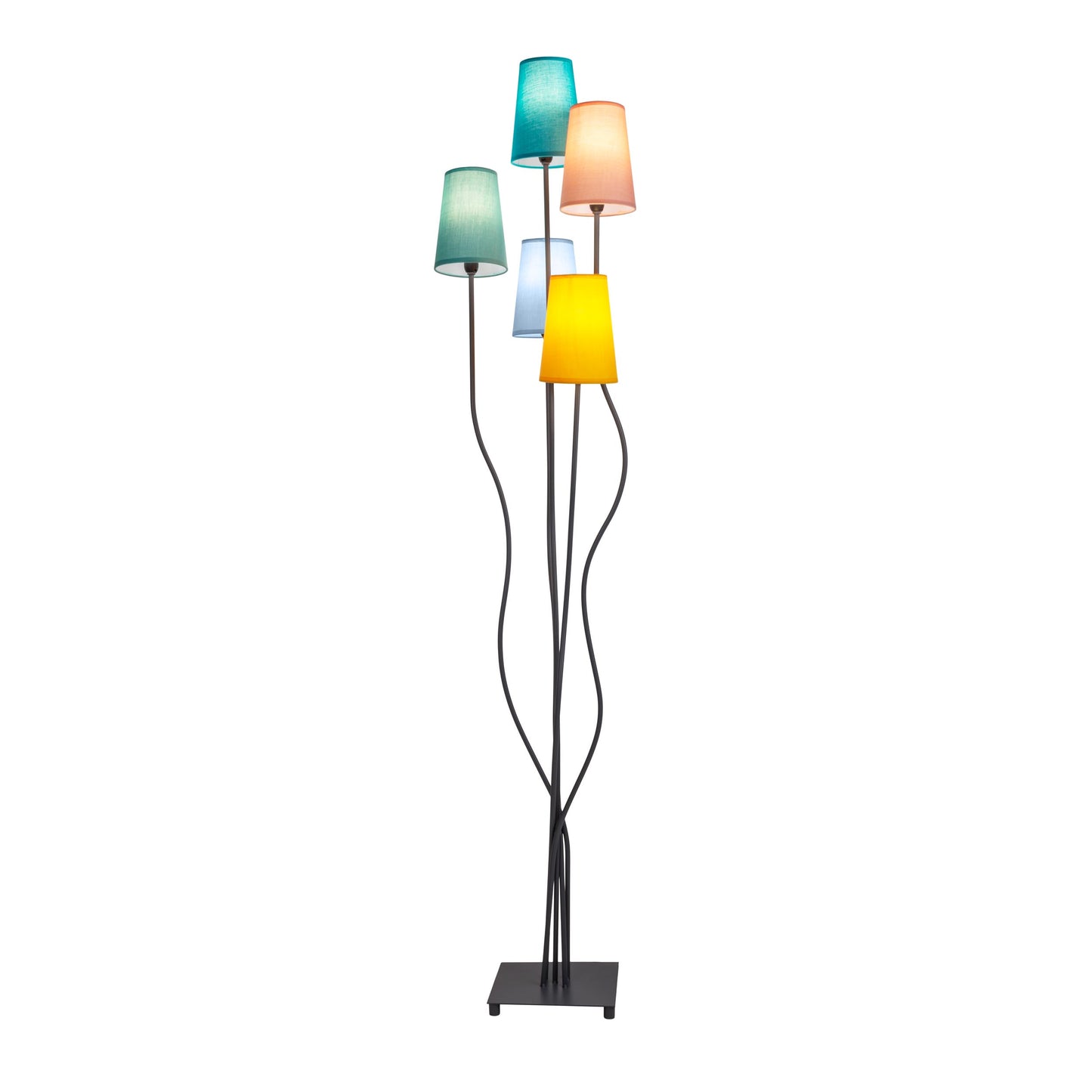5er Stehleuchte "COLORA" H: 166cm bunt