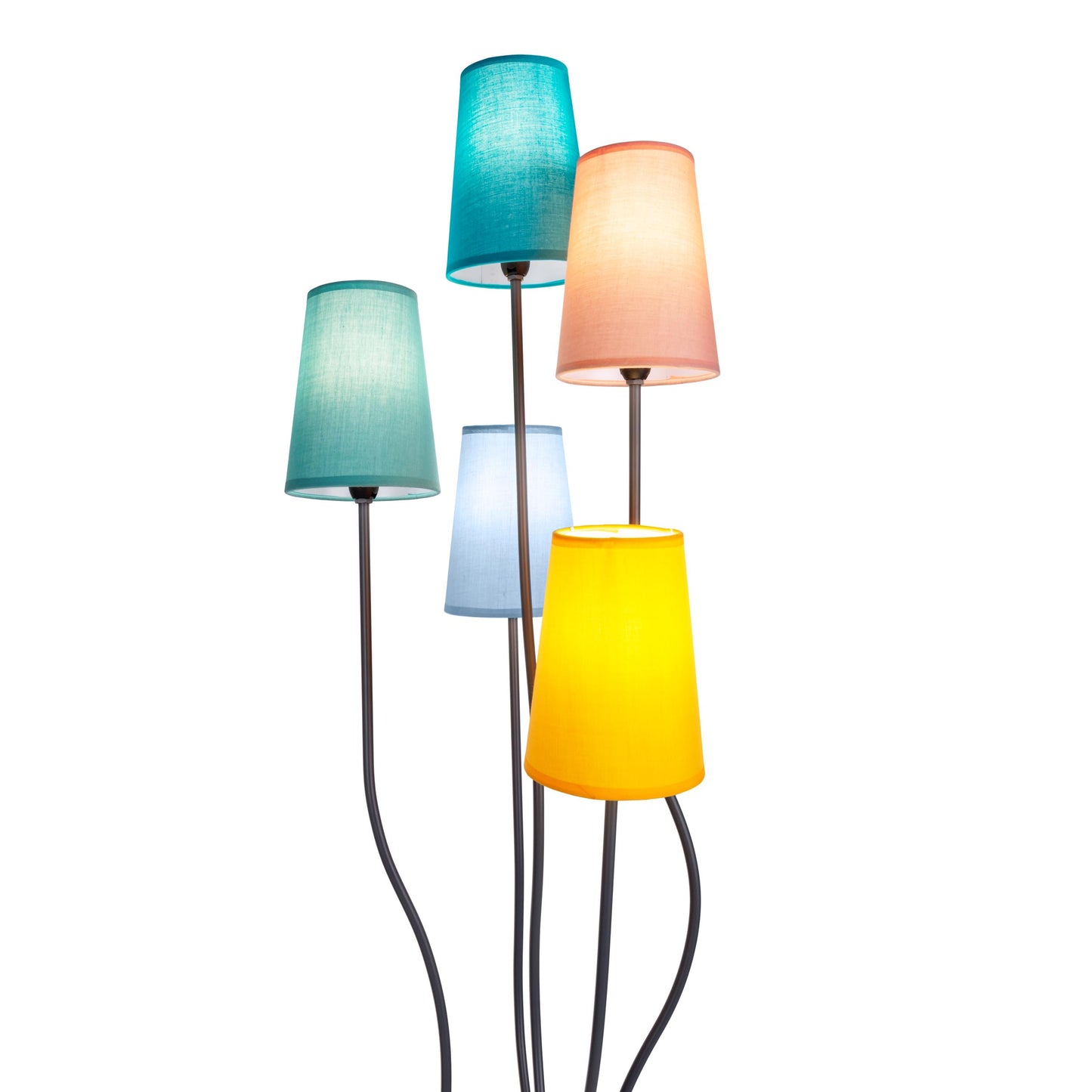 5er Stehleuchte "COLORA" H: 166cm bunt