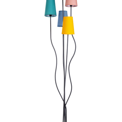 5er Stehleuchte "COLORA" H: 166cm bunt