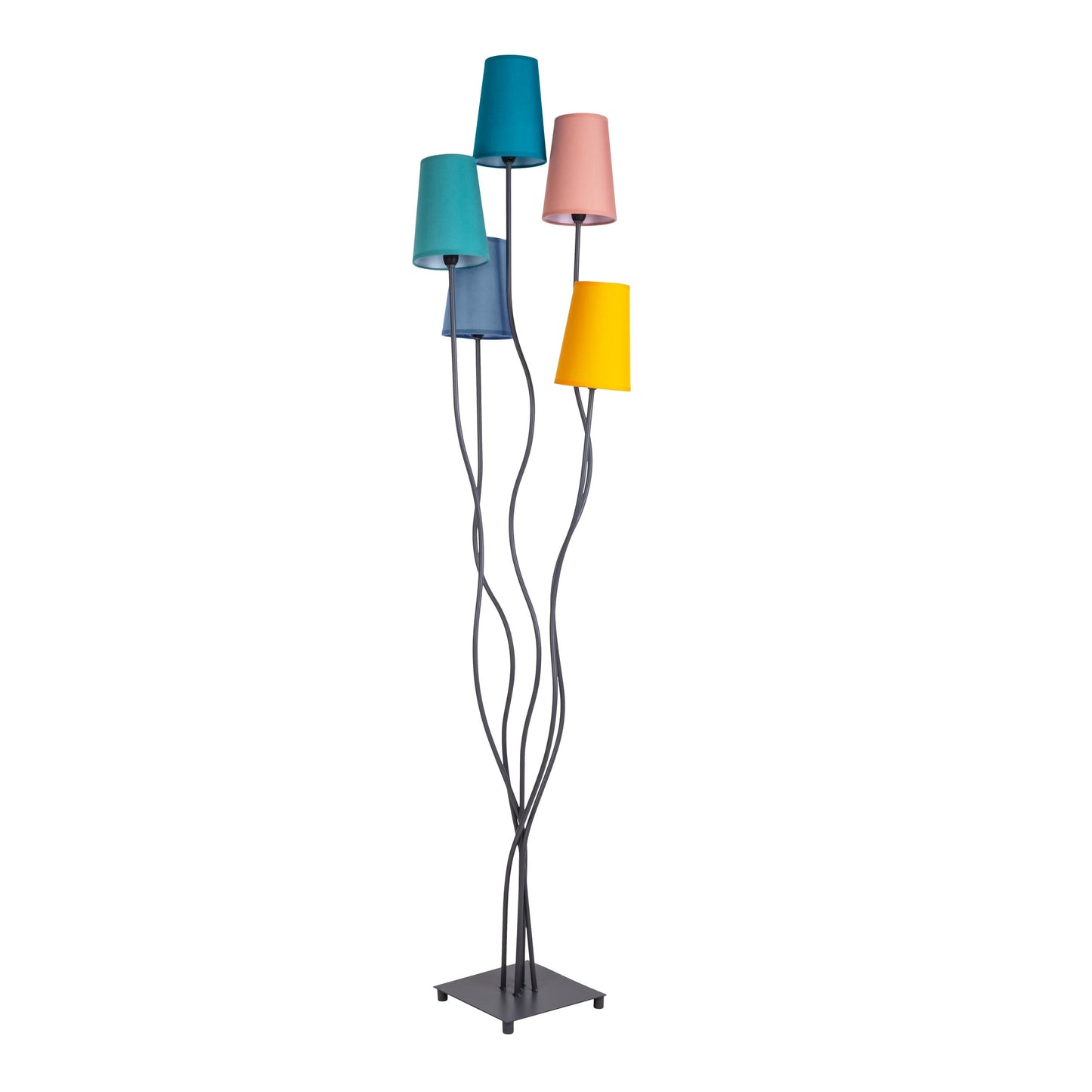 5er Stehleuchte "COLORA" H: 166cm bunt