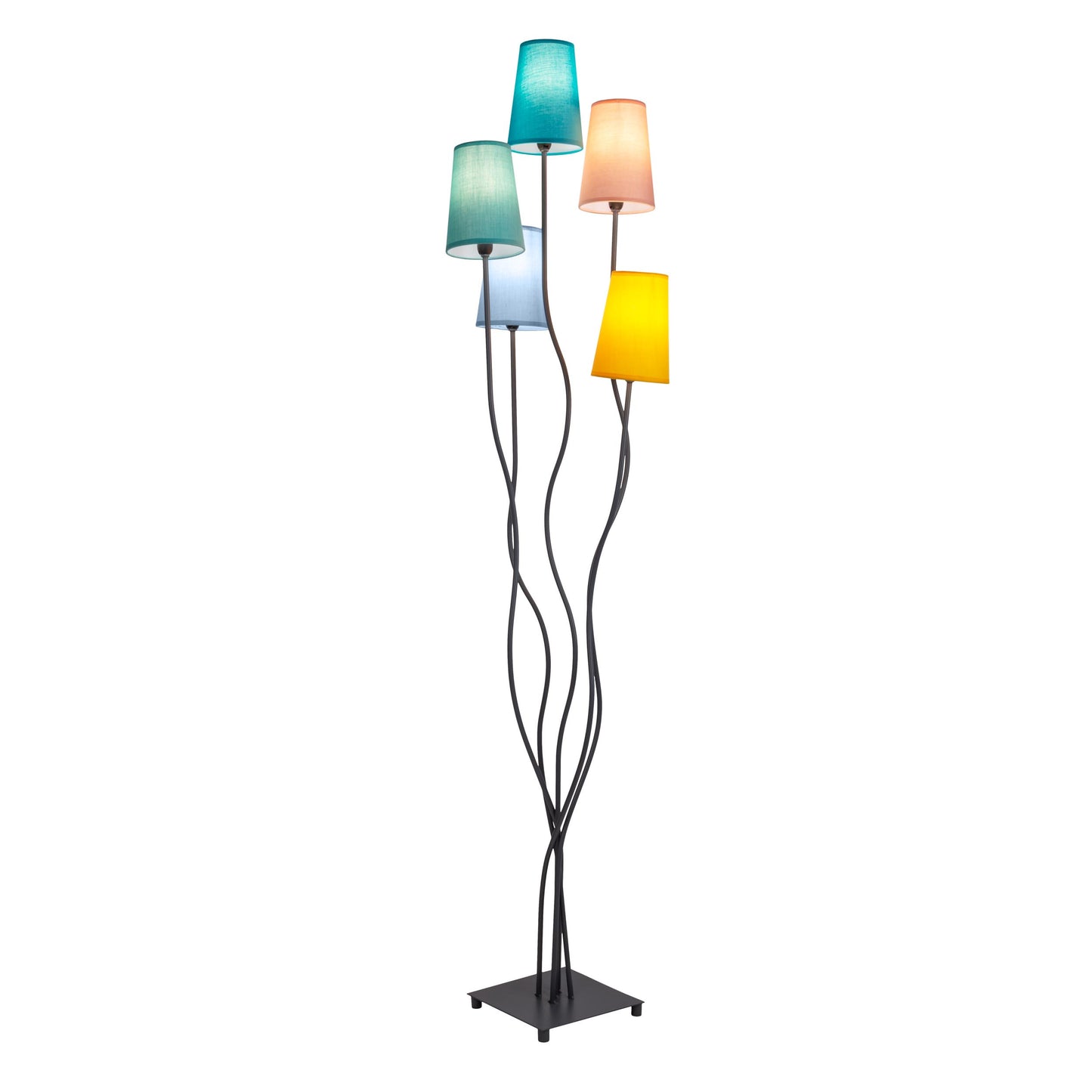 5er Stehleuchte "COLORA" H: 166cm bunt