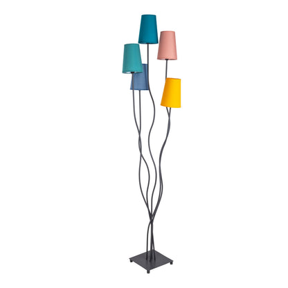 5er Stehleuchte "COLORA" H: 166cm bunt