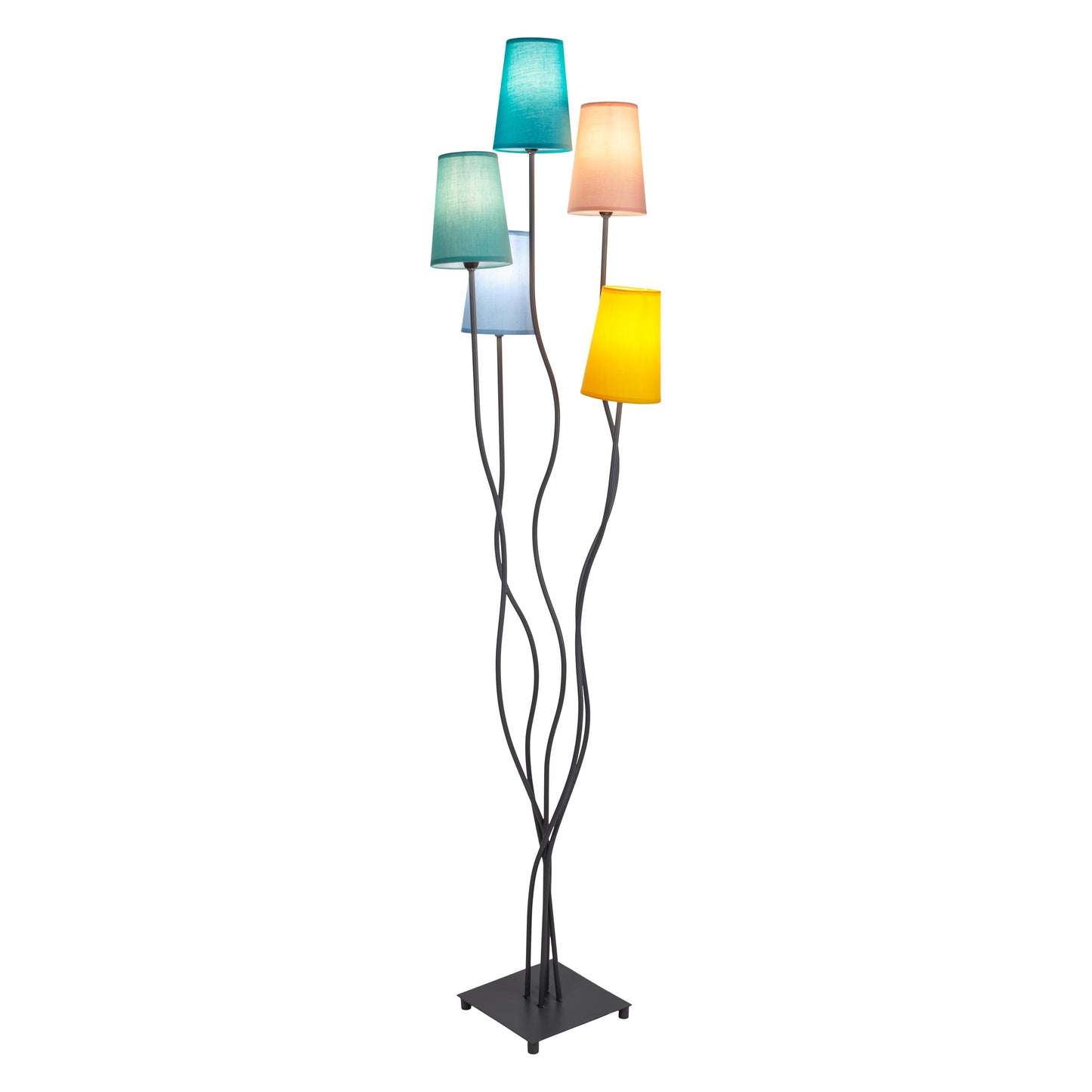 5er Stehleuchte "COLORA" H: 166cm bunt