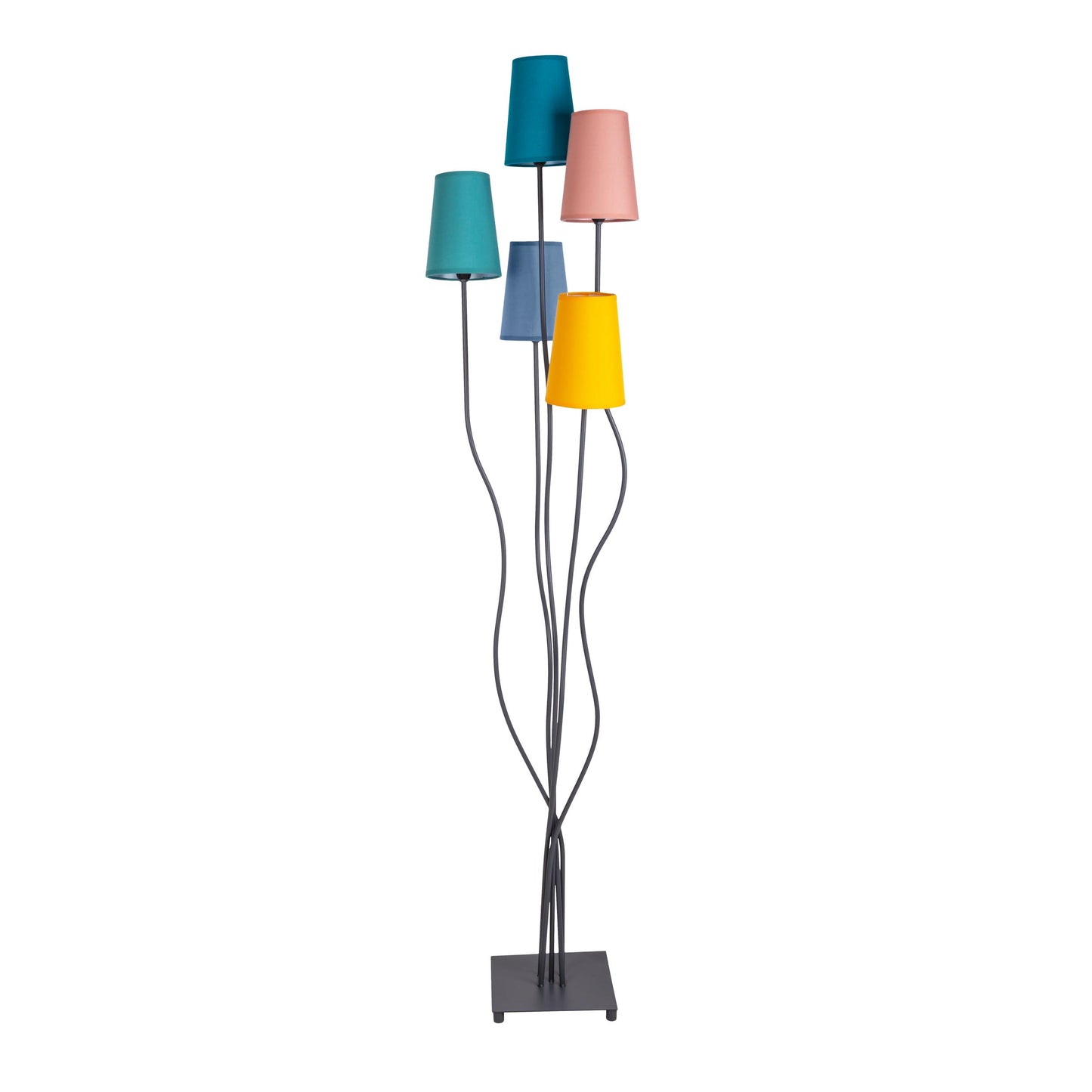 5er Stehleuchte "COLORA" H: 166cm bunt