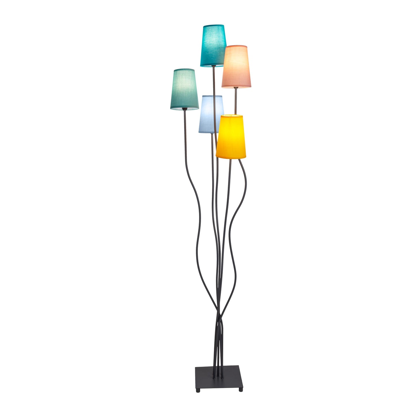 5er Stehleuchte "COLORA" H: 166cm bunt