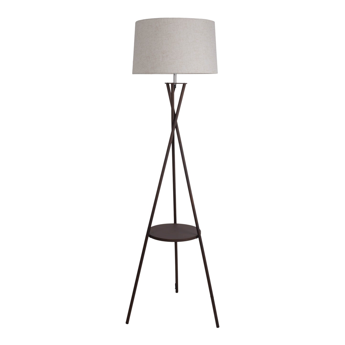 Stehleuchte mit integriertem Tisch "TORA" H: 158cm rostfarben/beige