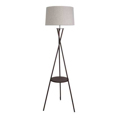 Stehleuchte mit integriertem Tisch "TORA" H: 158cm rostfarben/beige