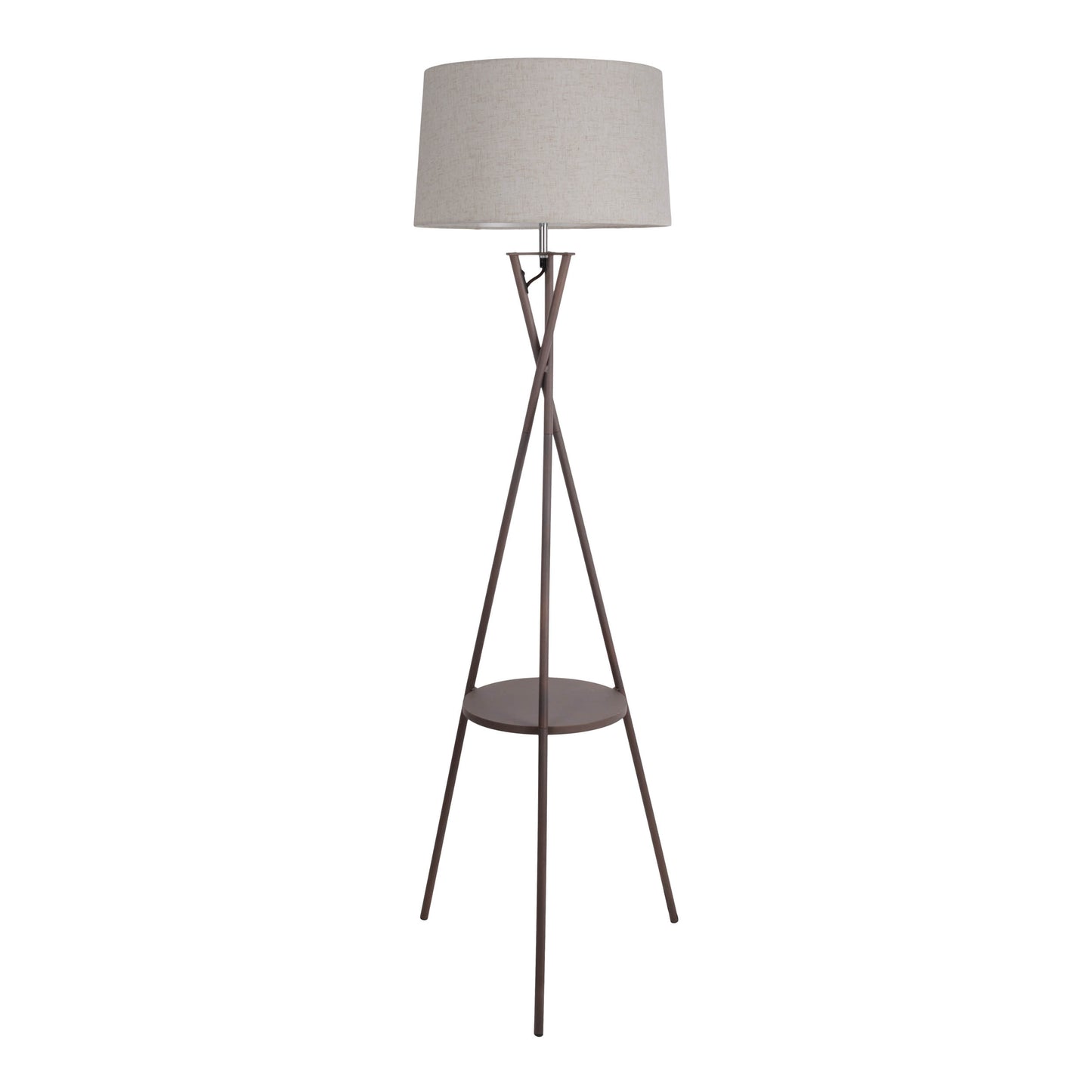 Stehleuchte mit integriertem Tisch "TORA" H: 158cm rostfarben/beige