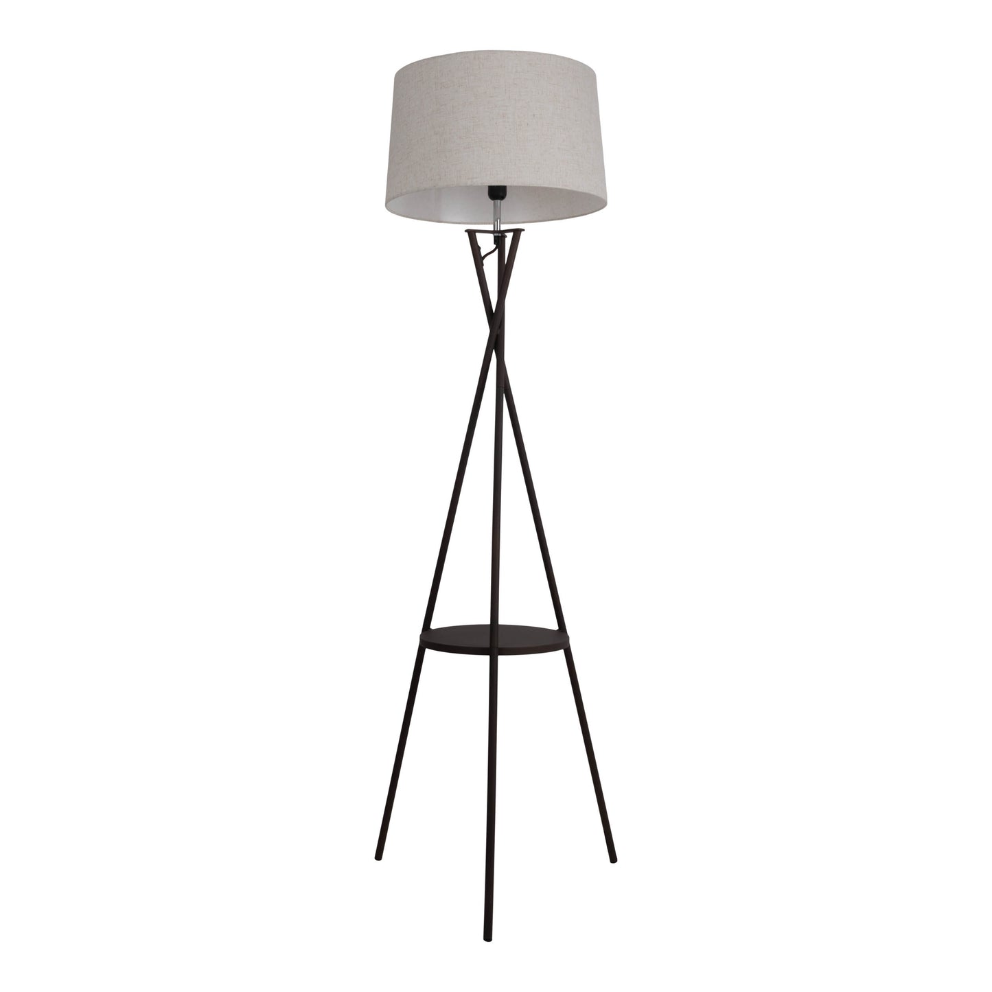 Stehleuchte mit integriertem Tisch "TORA" H: 158cm rostfarben/beige