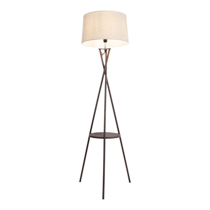 Stehleuchte mit integriertem Tisch "TORA" H: 158cm rostfarben/beige
