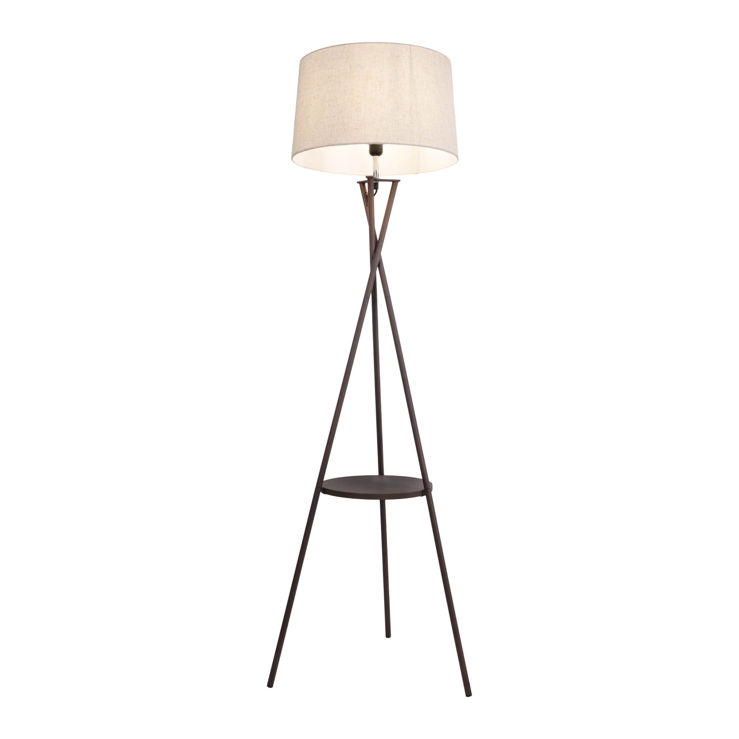 Stehleuchte mit integriertem Tisch "TORA" H: 158cm rostfarben/beige