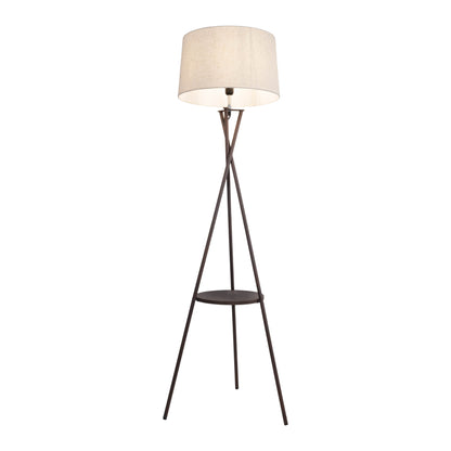 Stehleuchte mit integriertem Tisch "TORA" H: 158cm rostfarben/beige