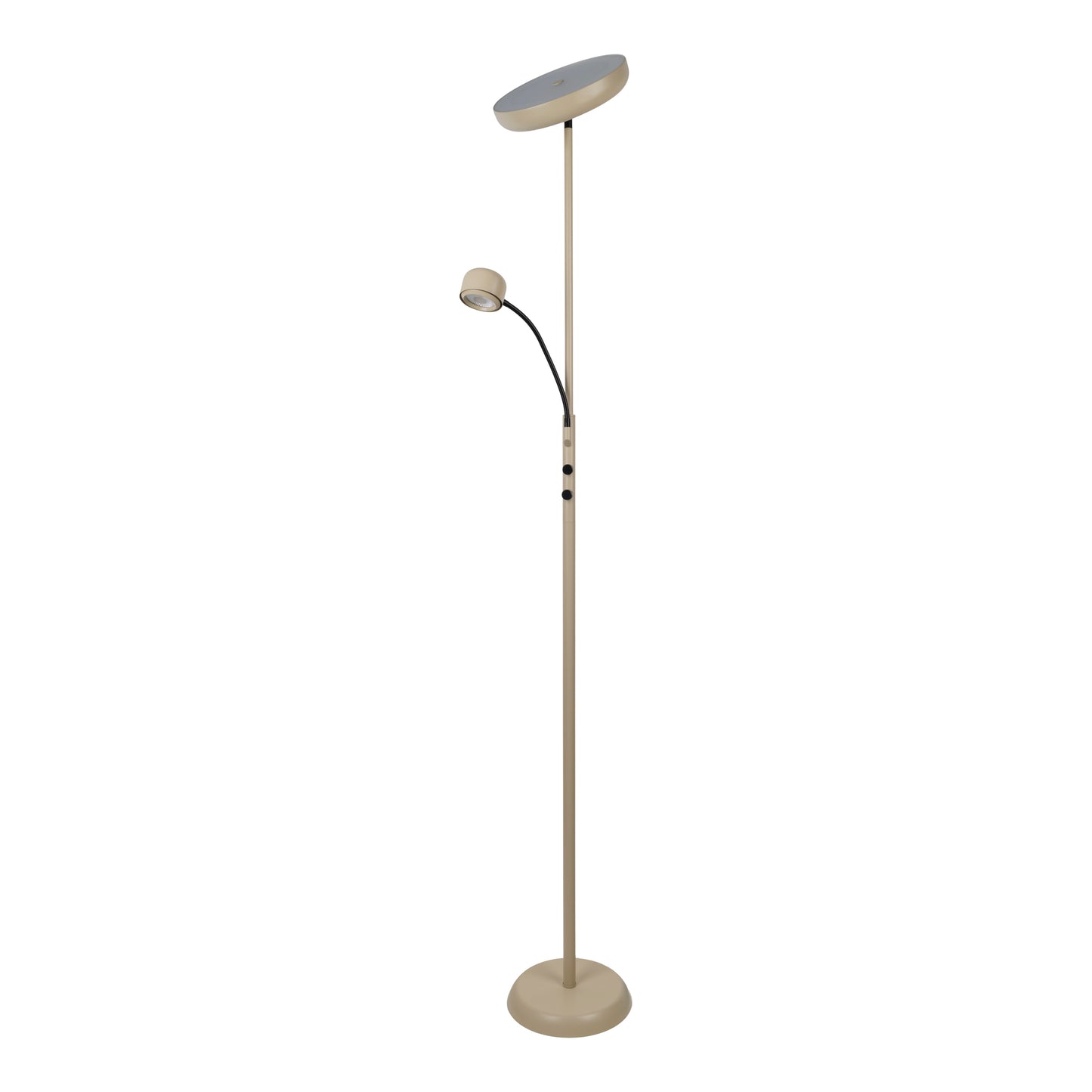 LED Stehleuchte "ROMIS" mit Lesearm frosted almond