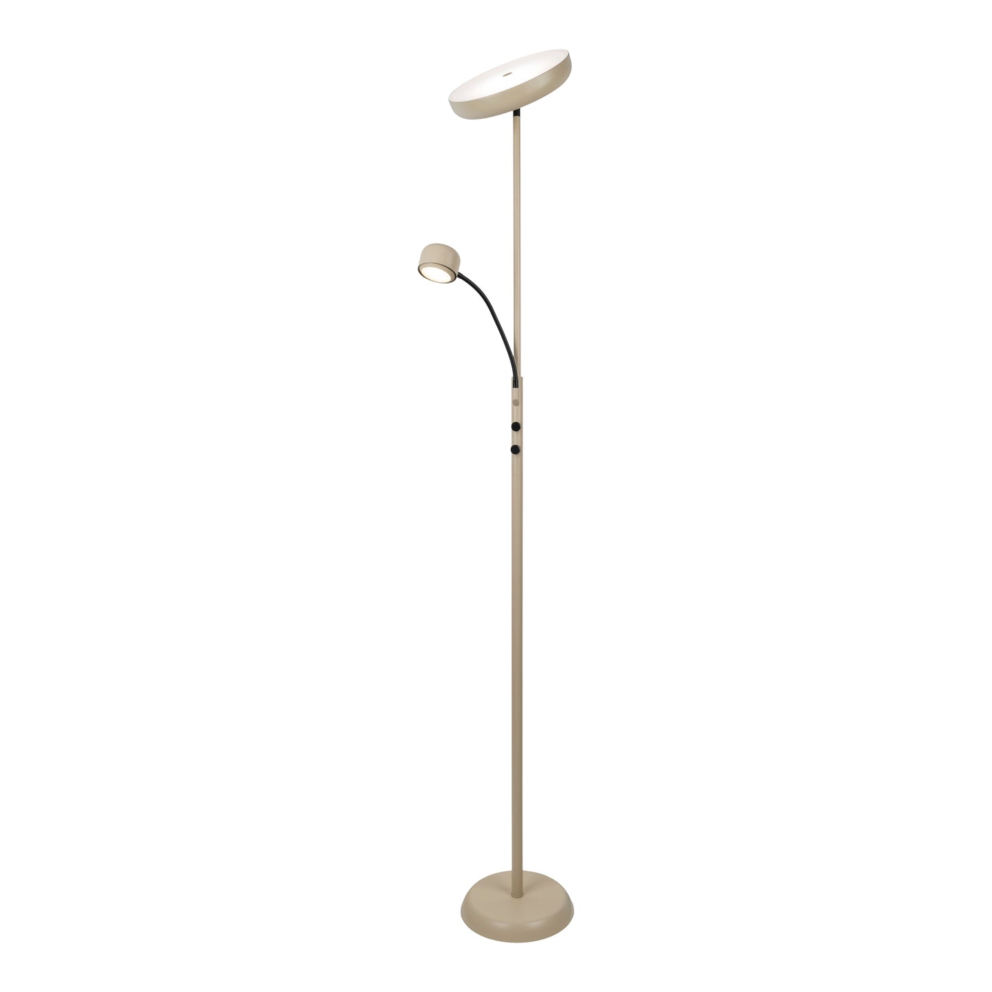 LED Stehleuchte "ROMIS" mit Lesearm frosted almond