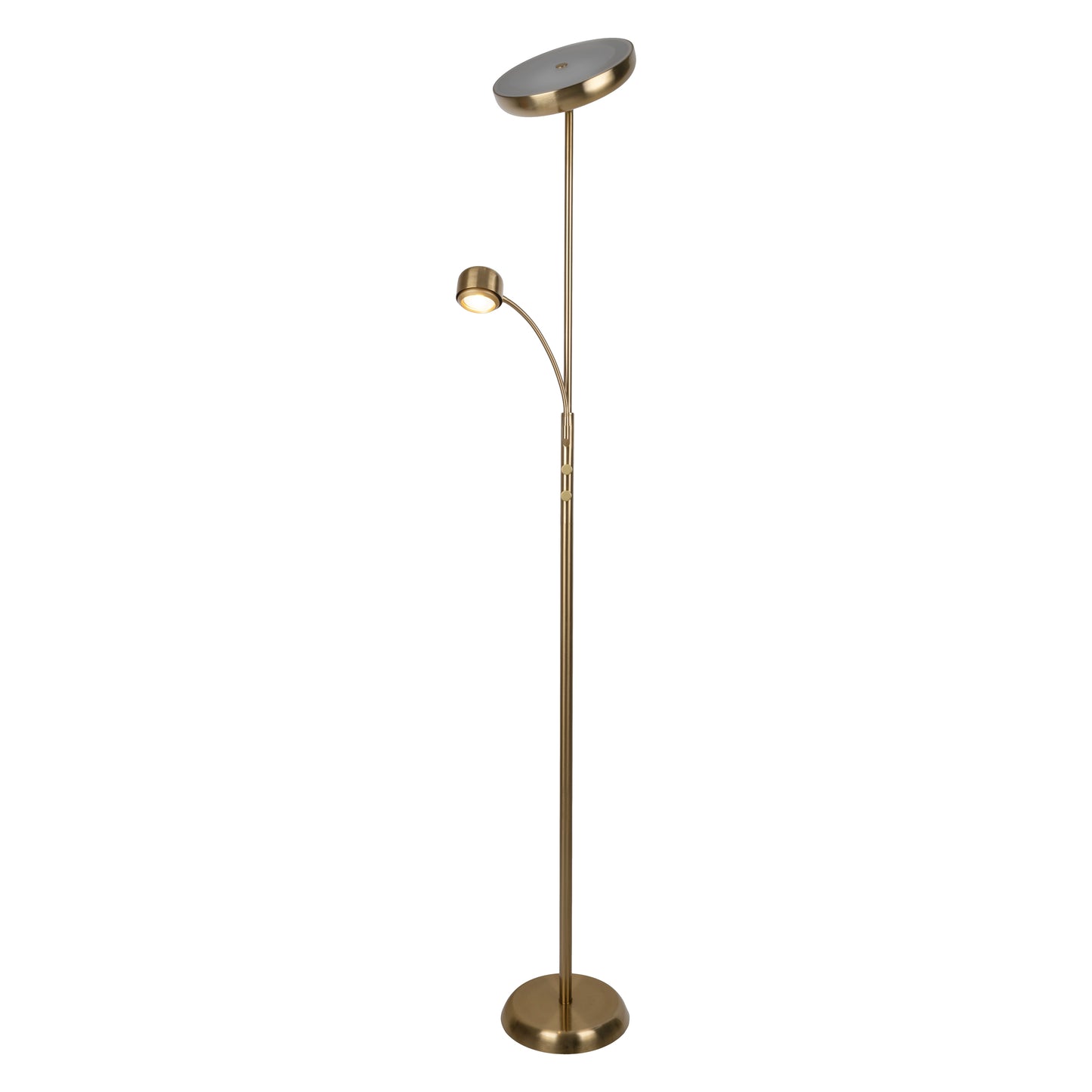 LED Stehleuchte "ROMIS" mit Lesearm H: 180cm messing matt