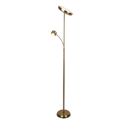 LED Stehleuchte "ROMIS" mit Lesearm H: 180cm messing matt