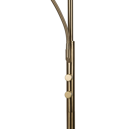 LED Stehleuchte "ROMIS" mit Lesearm H: 180cm messing matt