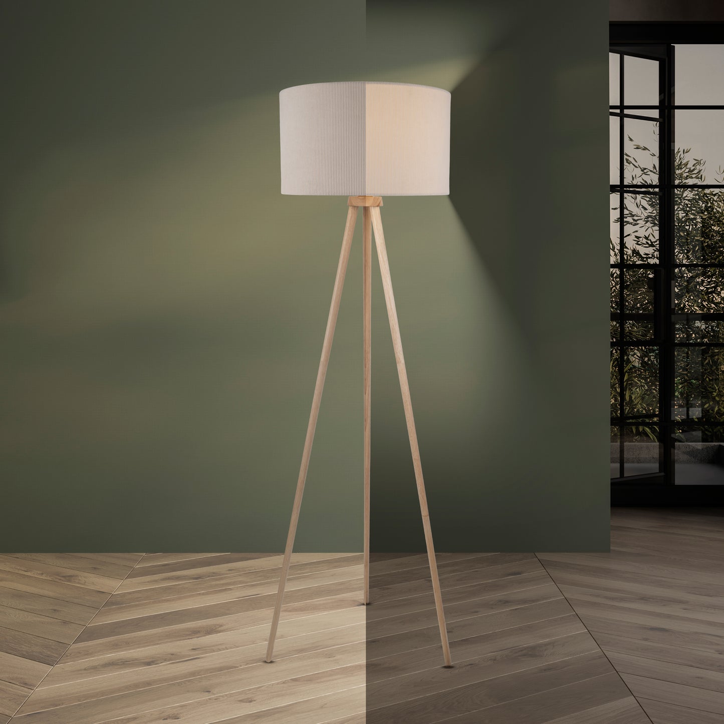Stehleuchte "ARDITA" H: 152cm beige