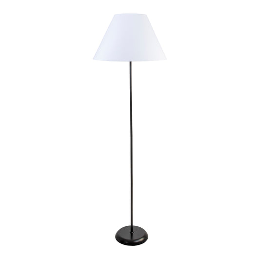 Stehleuchte - Stoffstehleuchte "JUNO" weiß h: 154cm, Stehlampe im Klassik Stil, aus Metall und Textilmaterial in weiß, 154 cm hoch, Ø 50 cm, E27-Fassung  Druckschalter