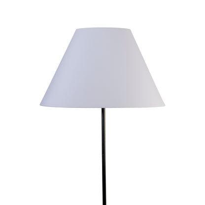 Stehleuchte - Stoffstehleuchte "JUNO" weiß h: 154cm, Stehlampe im Klassik Stil, aus Metall und Textilmaterial in weiß, 154 cm hoch, Ø 50 cm, E27-Fassung  Druckschalter