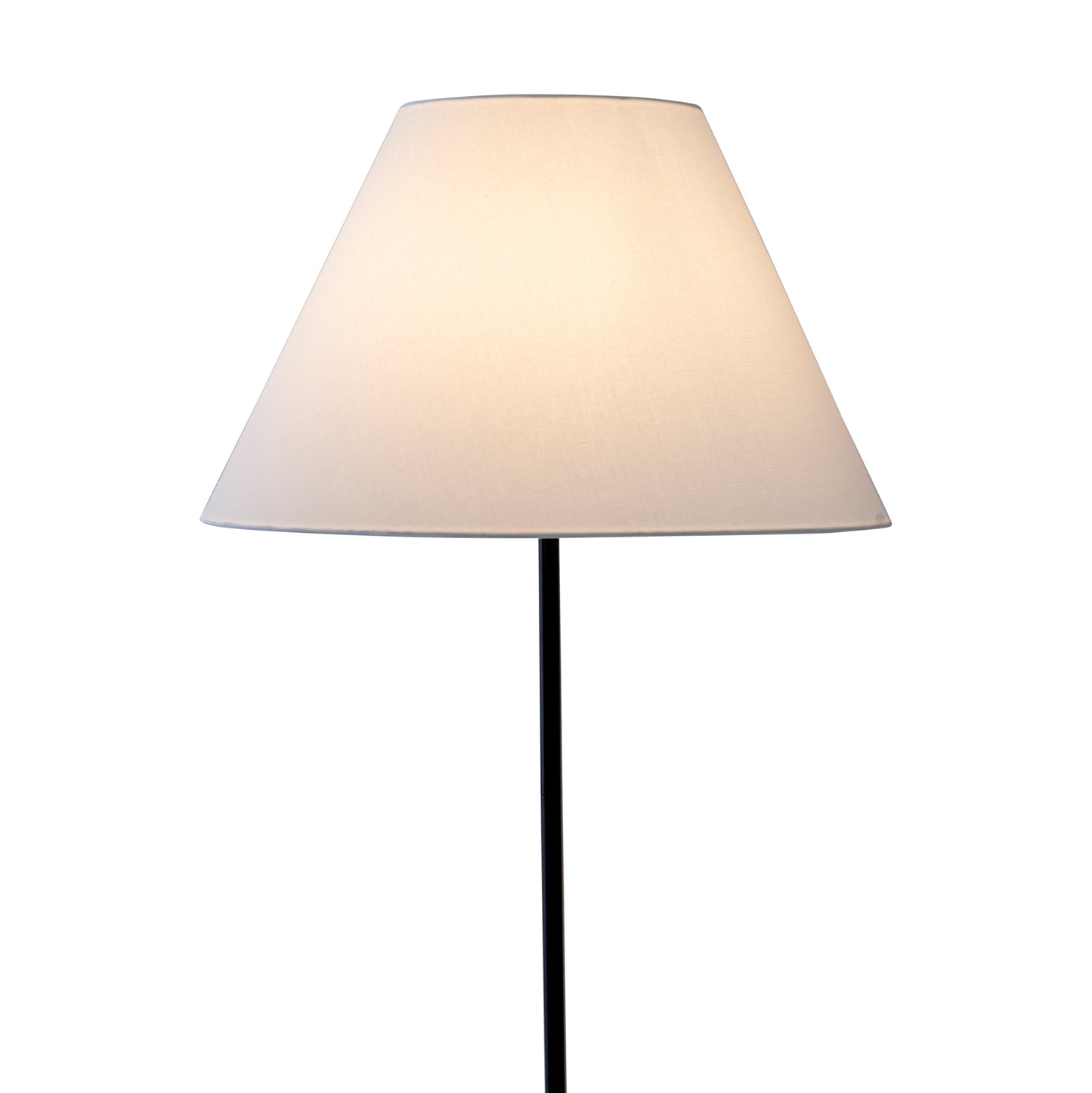 Stehleuchte - Stoffstehleuchte "JUNO" weiß h: 154cm, Stehlampe im Klassik Stil, aus Metall und Textilmaterial in weiß, 154 cm hoch, Ø 50 cm, E27-Fassung  Druckschalter