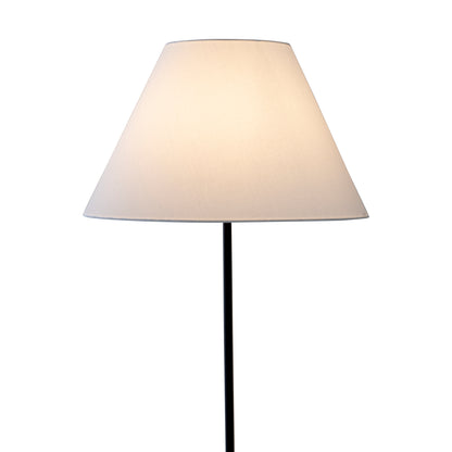 Stehleuchte - Stoffstehleuchte "JUNO" weiß h: 154cm, Stehlampe im Klassik Stil, aus Metall und Textilmaterial in weiß, 154 cm hoch, Ø 50 cm, E27-Fassung  Druckschalter