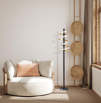LED-Stehleuchte "BELLEZA" H: 140cm gold