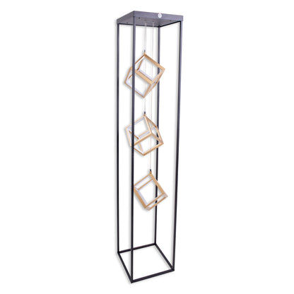 Stehleuchte - LED-Stehleuchte h: 140cm "TRIPOLIS", Stehlampe im Industrial Style, ausMetall und Kunststoff in schwarz, 140 cm hoch, Maße 26 x 26 cm, inkl. LED  dimmbar  Druckschalter