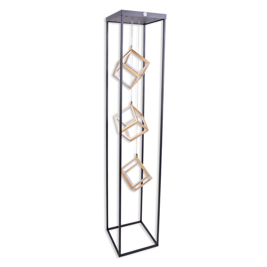 Stehleuchte - LED-Stehleuchte h: 140cm "TRIPOLIS", Stehlampe im Industrial Style, ausMetall und Kunststoff in schwarz, 140 cm hoch, Maße 26 x 26 cm, inkl. LED  dimmbar  Druckschalter