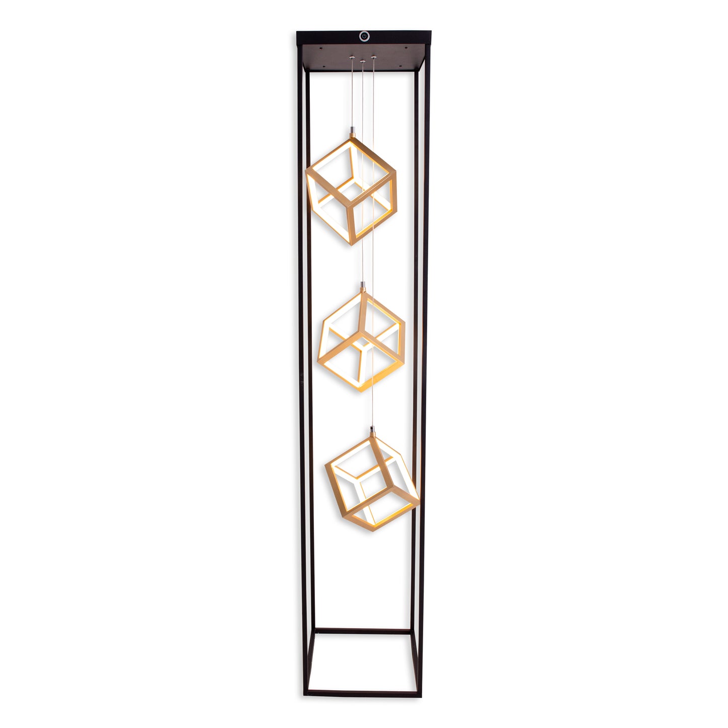 Stehleuchte - LED-Stehleuchte h: 140cm "TRIPOLIS", Stehlampe im Industrial Style, ausMetall und Kunststoff in schwarz, 140 cm hoch, Maße 26 x 26 cm, inkl. LED  dimmbar  Druckschalter