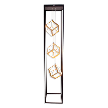 Stehleuchte - LED-Stehleuchte h: 140cm "TRIPOLIS", Stehlampe im Industrial Style, ausMetall und Kunststoff in schwarz, 140 cm hoch, Maße 26 x 26 cm, inkl. LED  dimmbar  Druckschalter
