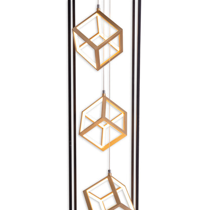 Stehleuchte - LED-Stehleuchte h: 140cm "TRIPOLIS", Stehlampe im Industrial Style, ausMetall und Kunststoff in schwarz, 140 cm hoch, Maße 26 x 26 cm, inkl. LED  dimmbar  Druckschalter