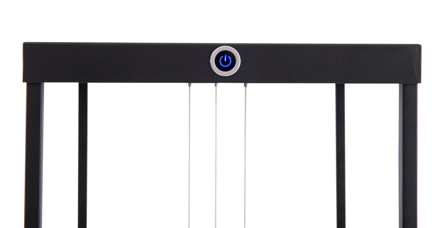 Stehleuchte - LED-Stehleuchte h: 140cm "TRIPOLIS", Stehlampe im Industrial Style, ausMetall und Kunststoff in schwarz, 140 cm hoch, Maße 26 x 26 cm, inkl. LED  dimmbar  Druckschalter