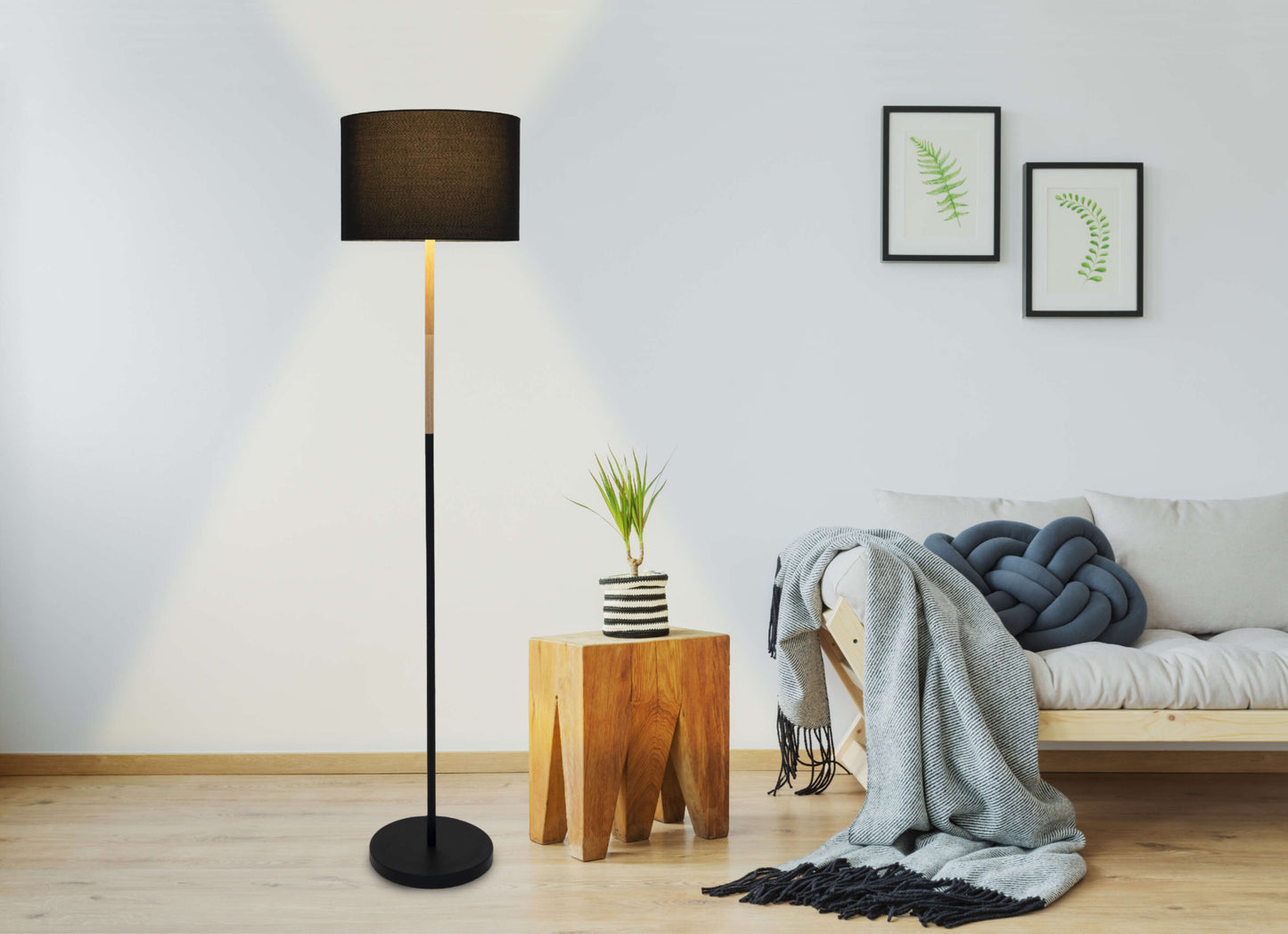 Textil-Stehleuchte "TESSILE" H:150cm schwarz
