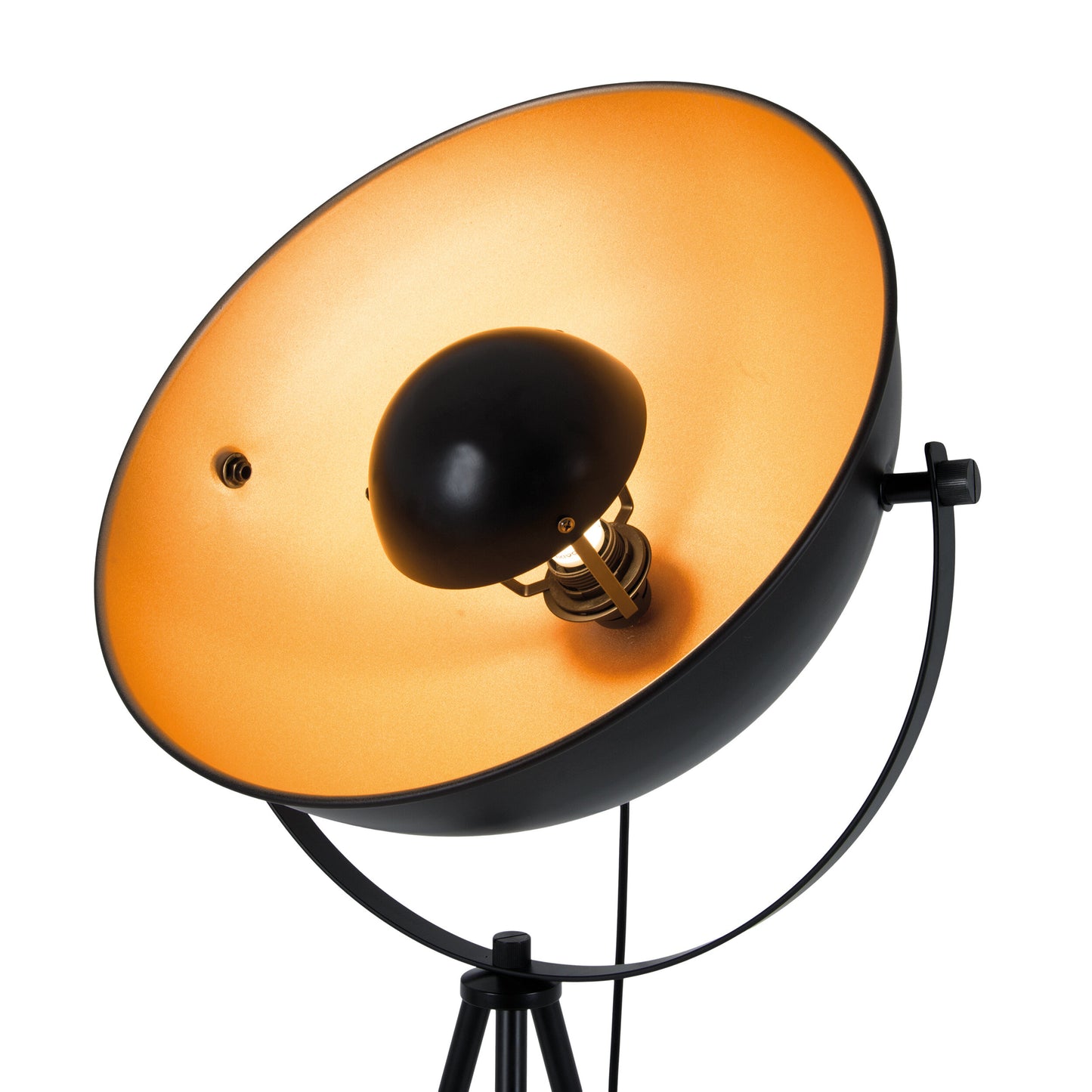 Stehleuchte Dreibein "BERNICE" H: 153cm schwarz / gold