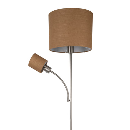 Stehleuchte "FILOMENA" H: 165cm nickel matt / braun
