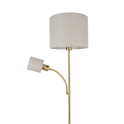 Stehleuchte "FILOMENA" H: 165cm beige / messing matt