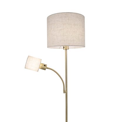 Stehleuchte "FILOMENA" H: 165cm beige / messing matt