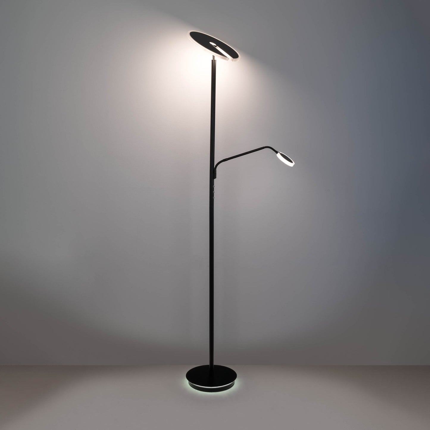 LED / CCT Stehleuchte "SAMIRO" inkl. Lesearm H: 180cm schwarz